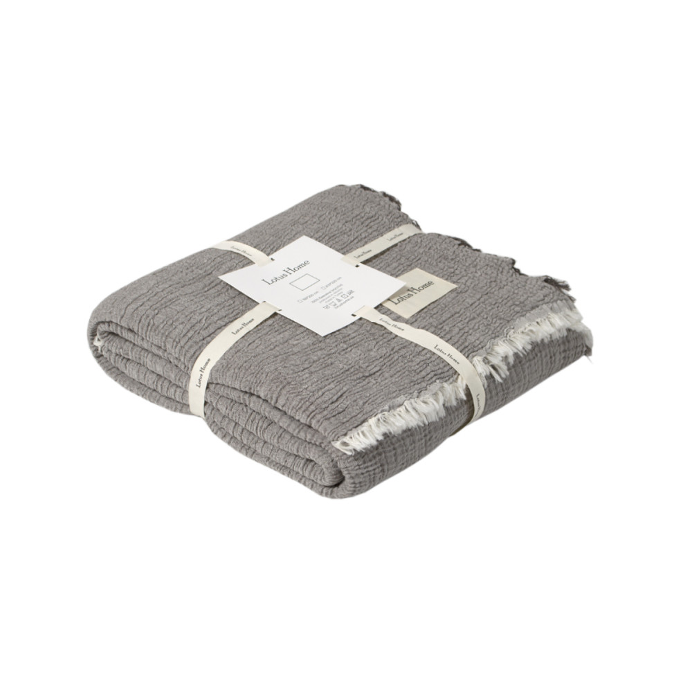 Покривало Lotus Home - Larna muslin anthracite 160*200 Покривало Lotus Home - Larna muslin anthracite 160*200