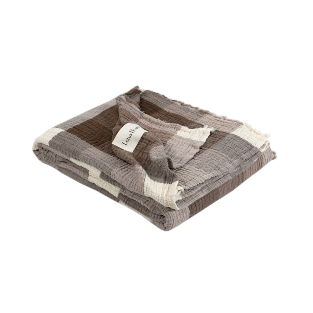 Покривало Lotus Home - Lucca muslin коричневий 240*260 Покривало Lotus Home - Lucca muslin коричневий 240*260