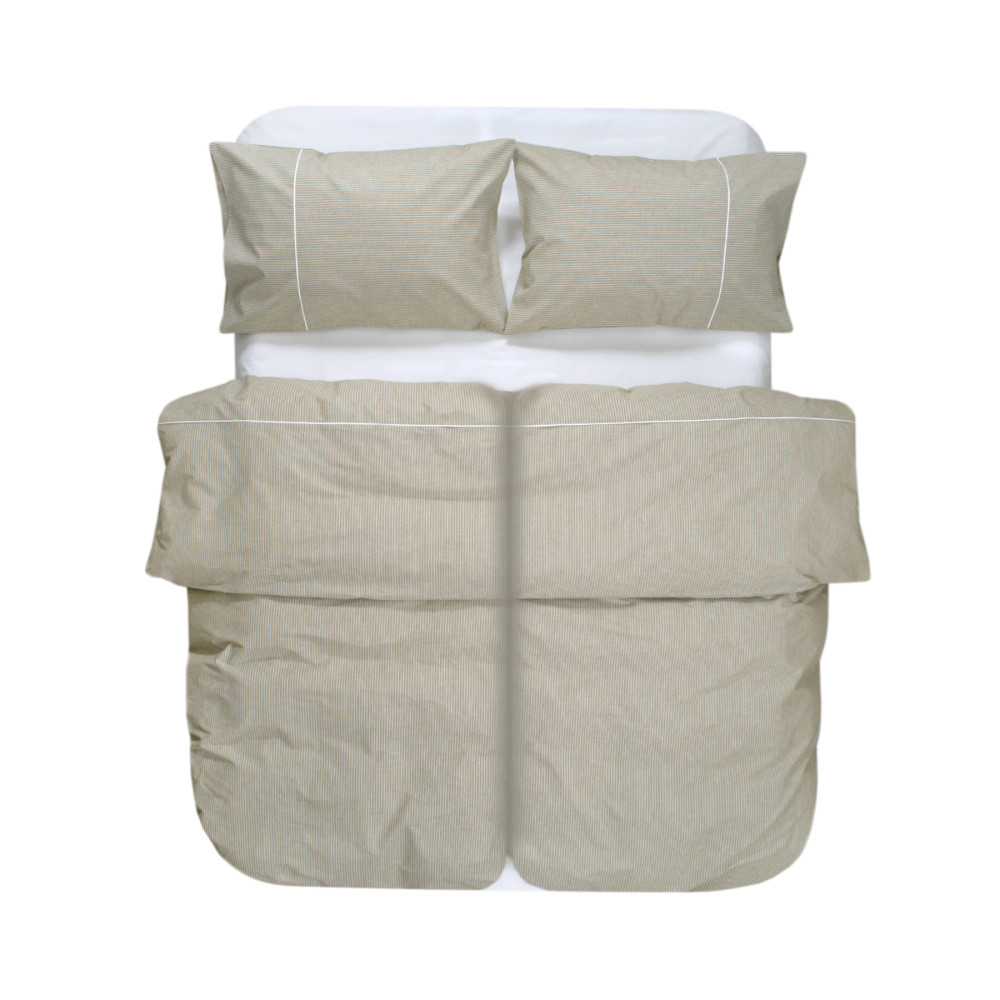 Постільна білизна Lotus Home - Premium Percale Stripe хакі сімейний Постільна білизна Lotus Home - Premium Percale Stripe хакі сімейний
