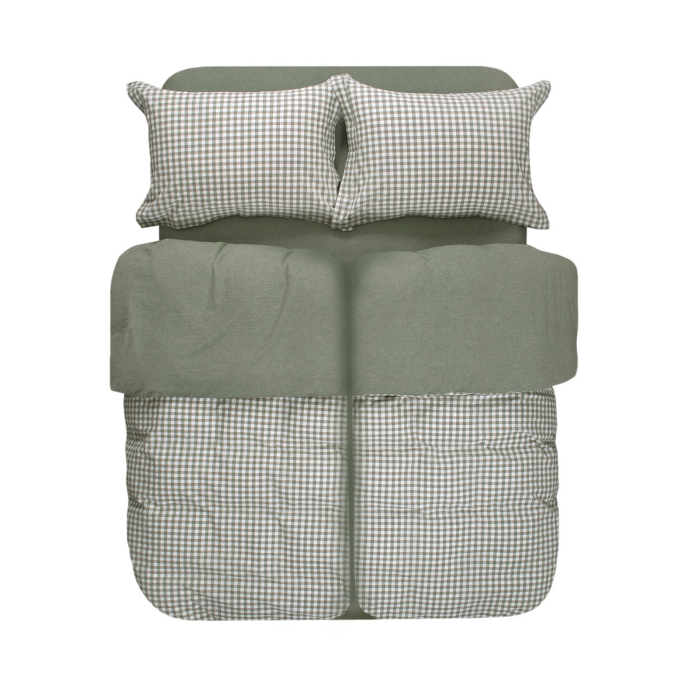 Постільна білизна Lotus Home - Checked Gingham оливковий сімейний Постільна білизна Lotus Home - Checked Gingham оливковий сімейний