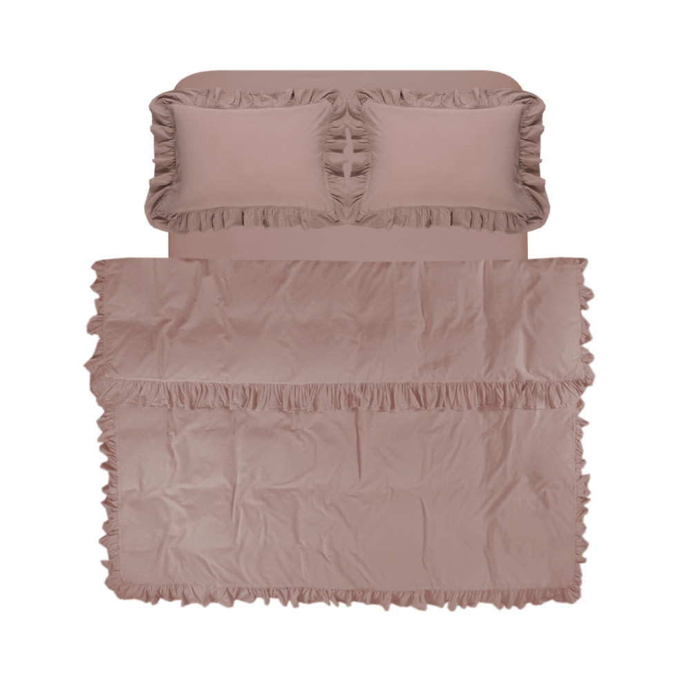Постільна білизна Lotus Home Washed cotton - Kansas fly пудровий євро Постільна білизна Lotus Home Washed cotton - Kansas fly пудровий євро