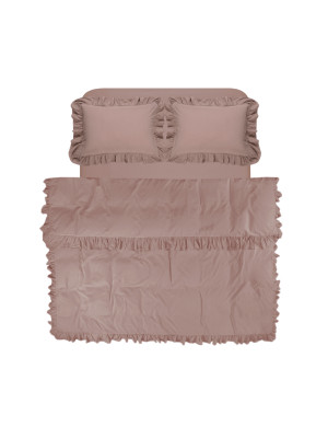Постільна білизна Lotus Home Washed cotton - Kansas fly пудровий євро Постільна білизна Lotus Home Washed cotton - Kansas fly пудровий євро