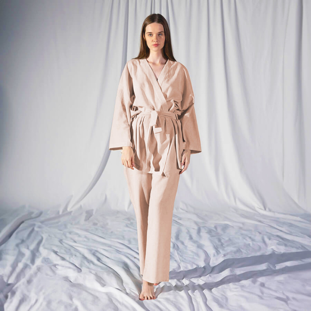Домашній одяг Penelope - Serli uzun kollu kimono somon лососевий S-M Домашній одяг Penelope - Serli uzun kollu kimono somon лососевий S-M