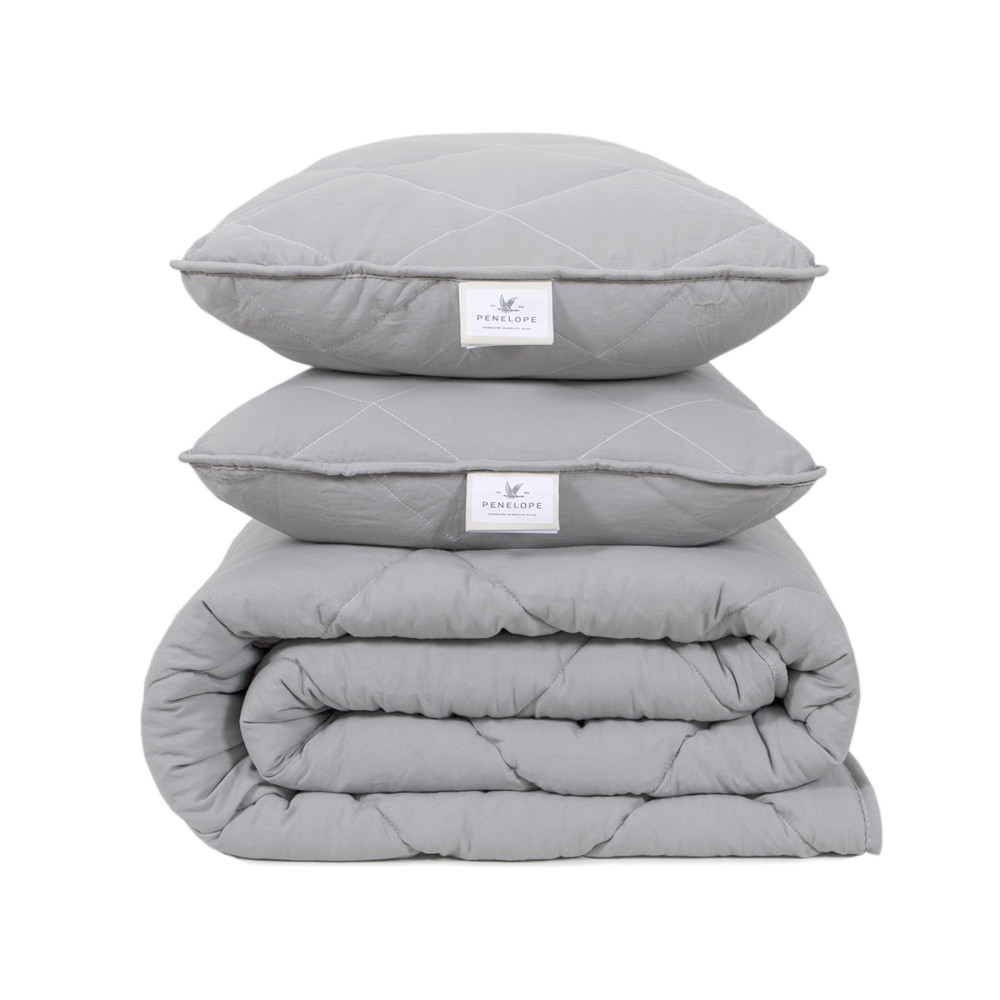 Набір ковдра з подушками Penelope - Colors in Comfort gray сірий євро Набір ковдра з подушками Penelope - Colors in Comfort gray сірий євро