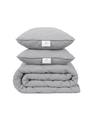 Набір ковдра з подушками Penelope - Colors in Comfort gray сірий євро Набір ковдра з подушками Penelope - Colors in Comfort gray сірий євро