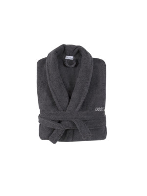 Халат махровий unisex Lotus Home - Basic Soft private line графіт L