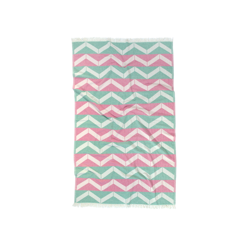 Рушник Barine Pestemal - Ups and Downs 90*160 pink green Рушник Barine Pestemal - Ups and Downs 90*160 pink green