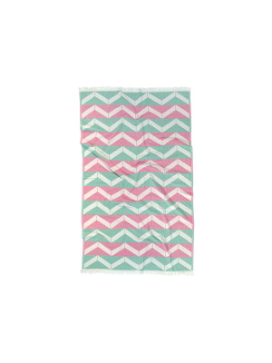 Рушник Barine Pestemal - Ups and Downs 90*160 pink green Рушник Barine Pestemal - Ups and Downs 90*160 pink green