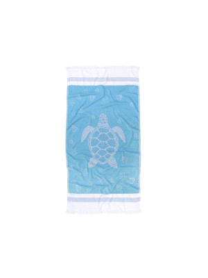 Рушник Barine Pestemal - Turtle 85*165 Mavi блакитний Рушник Barine Pestemal - Turtle 85*165 Mavi блакитний