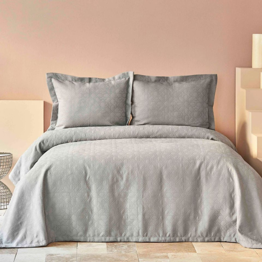 Покривало з наволочкою Karaca Home - Back To Basic gri 160*240 полуторний Покривало з наволочкою Karaca Home - Back To Basic gri 160*240 полуторний