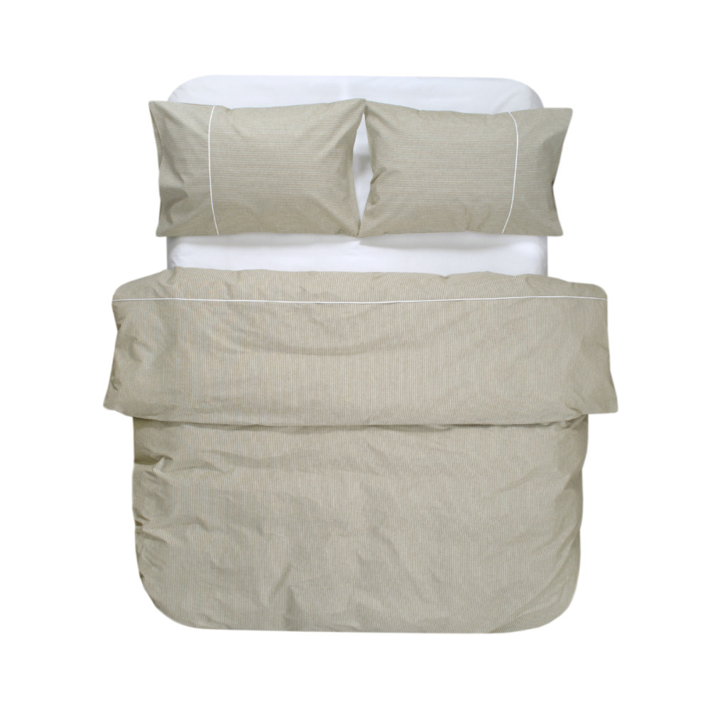 Постільна білизна Lotus Home - Premium Percale Stripe хакі євро Постільна білизна Lotus Home - Premium Percale Stripe хакі євро