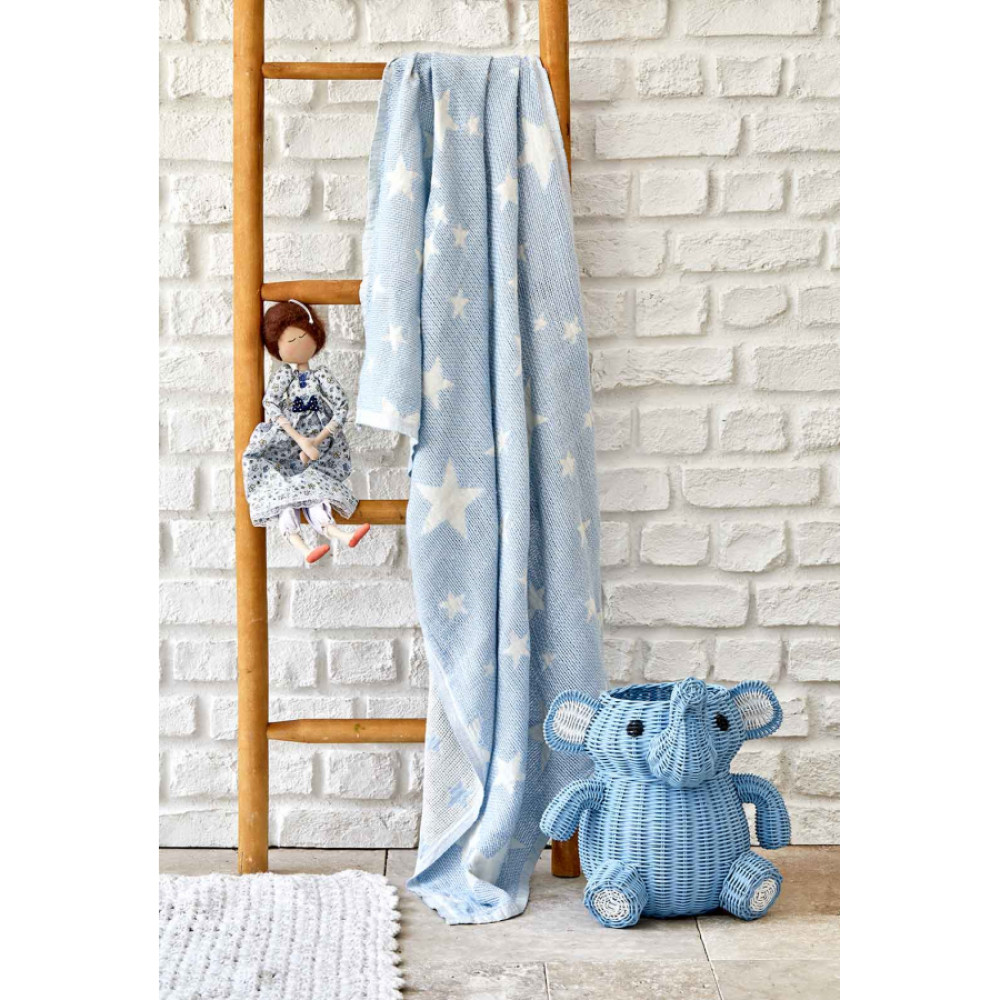 Дитяче покривало піке Karaca Home - Baby star mavi синій 80*120 Дитяче покривало піке Karaca Home - Baby star mavi синій 80*120