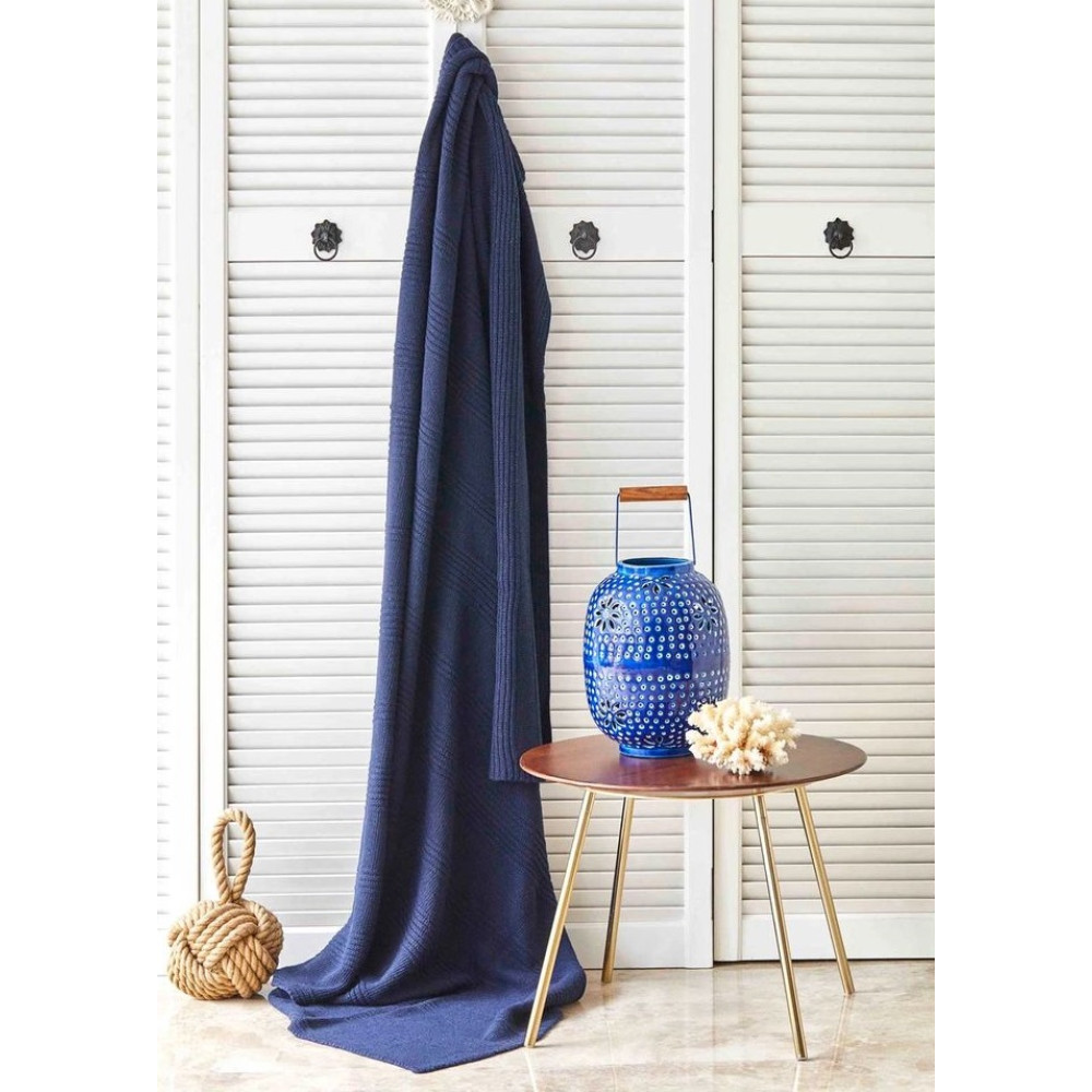 Плед трикотажний Nautica Home - Spello lacivert синій 130*170 Плед трикотажний Nautica Home - Spello lacivert синій 130*170