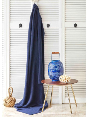 Плед трикотажний Nautica Home - Spello lacivert синій 130*170