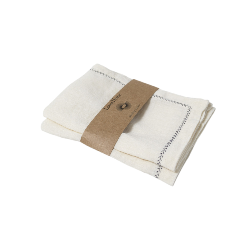 Набір столових серветок з льону Lotus Home - Benna off white 35*50 (2 од) Набір столових серветок з льону Lotus Home - Benna off white 35*50 (2 од)