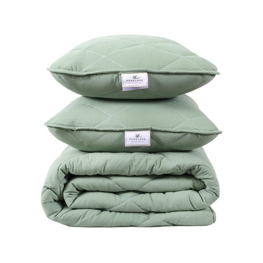 Набір ковдра з подушками Penelope - Colors in Comfort green зелений євро Набір ковдра з подушками Penelope - Colors in Comfort green зелений євро