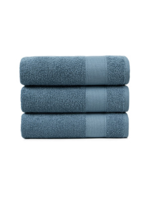 Рушник махровий Lotus Home - Dena navy сіро-синій 50*90