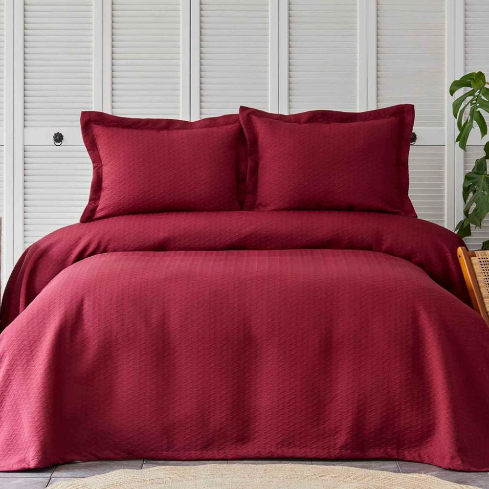 Покривало з наволочкой Karaca Home - Charm bold bordo бордовий 160*240 полуторний Покривало з наволочкой Karaca Home - Charm bold bordo бордовий 160*240 полуторний