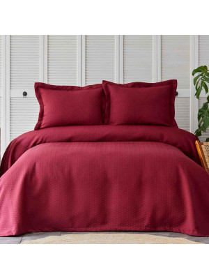 Покривало з наволочкой Karaca Home - Charm bold bordo бордовий 160*240 полуторний Покривало з наволочкой Karaca Home - Charm bold bordo бордовий 160*240 полуторний