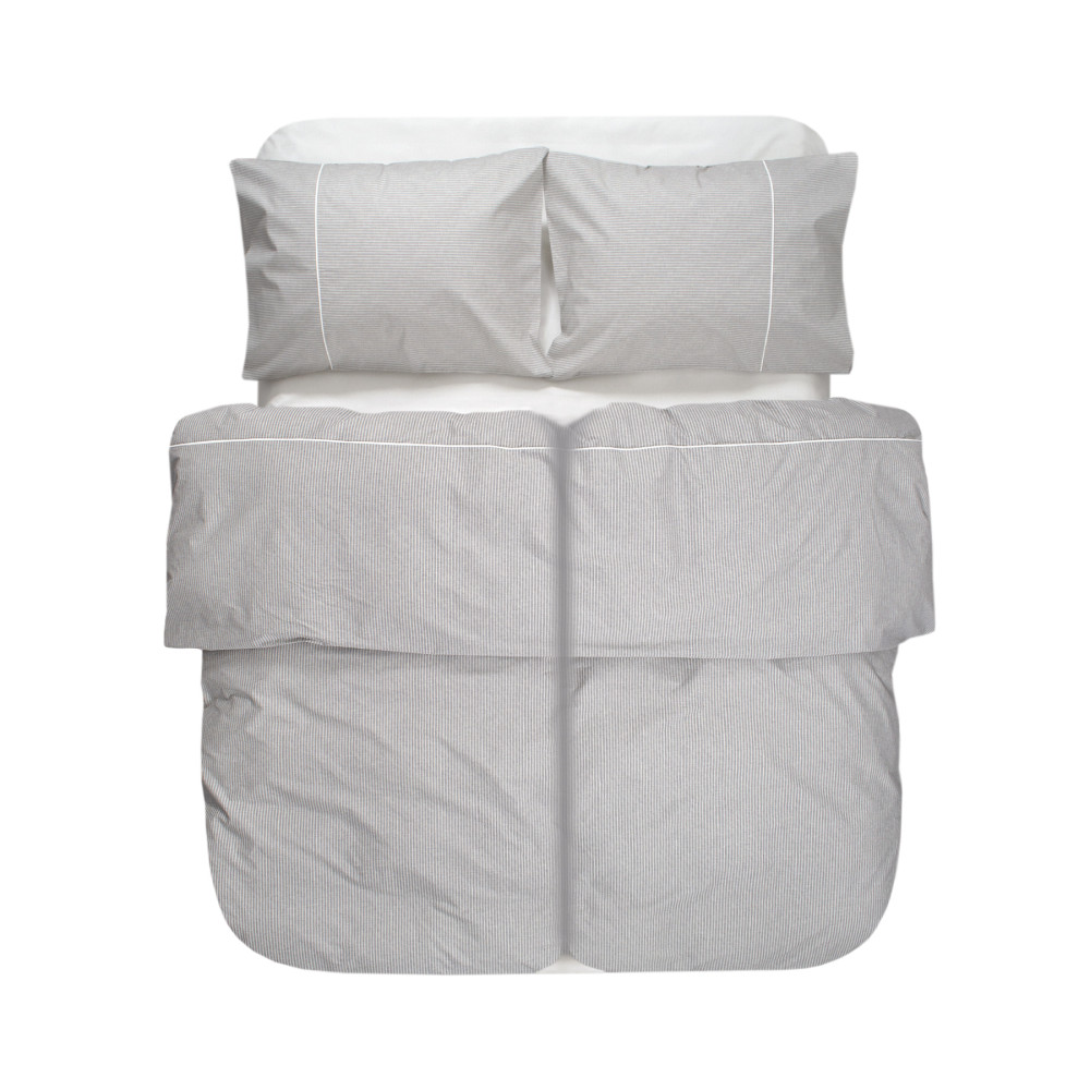 Постільна білизна Lotus Home - Premium Percale Stripe cірий сімейний Постільна білизна Lotus Home - Premium Percale Stripe cірий сімейний