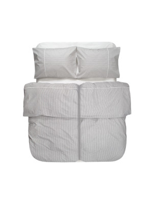 Постільна білизна Lotus Home - Premium Percale Stripe cірий сімейний Постільна білизна Lotus Home - Premium Percale Stripe cірий сімейний
