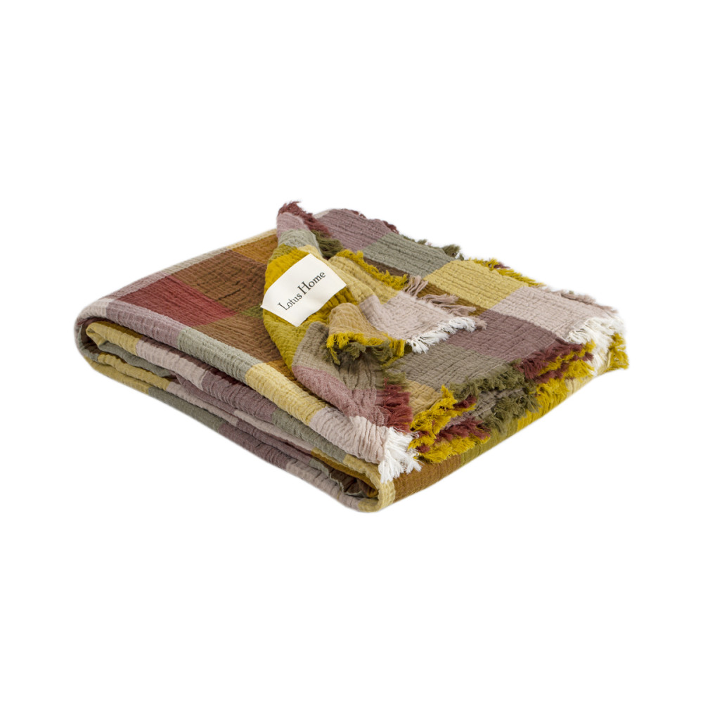 Покривало Lotus Home - Lucca muslin гірчичний 240*260 Покривало Lotus Home - Lucca muslin гірчичний 240*260