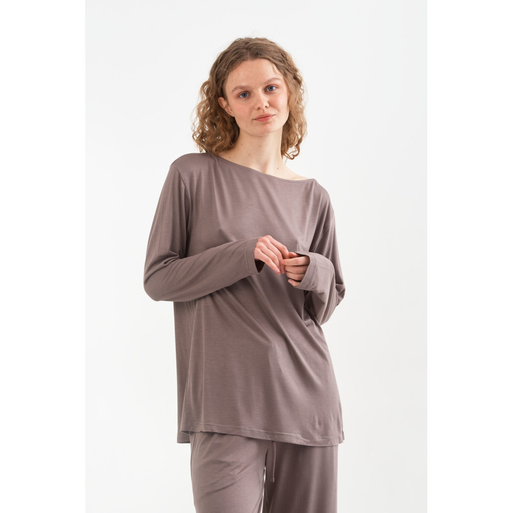 Домашній одяг футболка long sleeve Penelope - Baily vizon темно-бежевий L Домашній одяг футболка long sleeve Penelope - Baily vizon темно-бежевий L